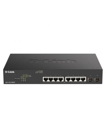 D-Link DGS-1100-10MPV2 switch-uri Gestionate L2 Gigabit Ethernet (10 100 1000) Power over Ethernet (PoE) Suport 1U Negru - Tik.ro