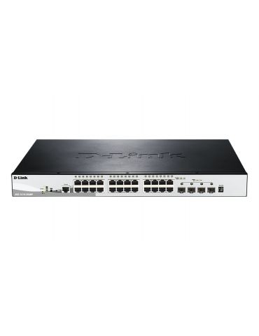 D-Link DGS-1510-28XMP switch-uri Gestionate L2 L3 Gigabit Ethernet (10 100 1000) Power over Ethernet (PoE) Suport Negru, Gri - Tik.ro