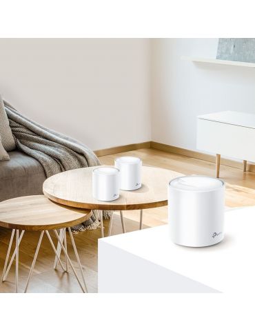 TP-Link DECO X60(2-PACK) sistem Wi-Fi tip rețea Bandă dublă (2.4 GHz  5 GHz) Wi-Fi 6 (802.11ax) Alb Intern