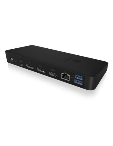 ICY BOX IB-DK2405-C Prin cablu USB 3.2 Gen 1 (3.1 Gen 1) Type-C Negru