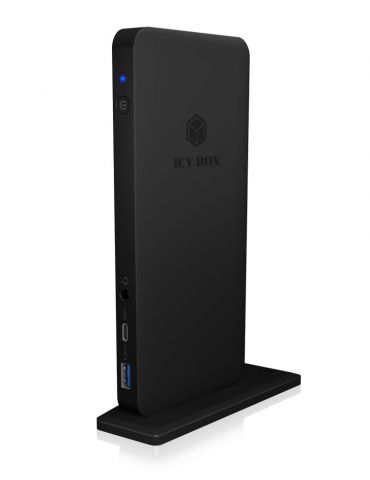 ICY BOX IB-DK2405-C Prin cablu USB 3.2 Gen 1 (3.1 Gen 1) Type-C Negru
