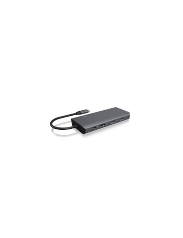 ICY BOX IB-DK4070-CPD Prin cablu USB 3.2 Gen 1 (3.1 Gen 1) Type-C Antracit, Negru