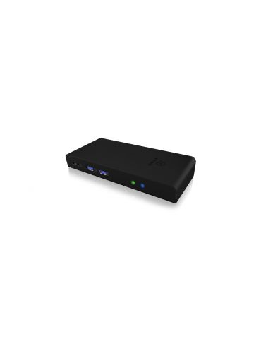ICY BOX IB-DK2251AC Prin cablu USB 3.2 Gen 2 (3.1 Gen 2) Type-A Negru