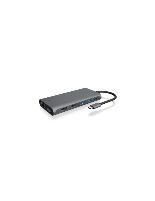 ICY BOX IB-DK4050-CPD Prin cablu USB 3.2 Gen 1 (3.1 Gen 1) Type-C Antracit