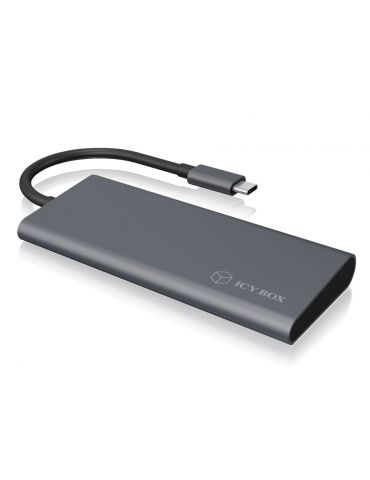 ICY BOX IB-DK4022-CPD Prin cablu USB 3.2 Gen 1 (3.1 Gen 1) Type-C Antracit, Negru