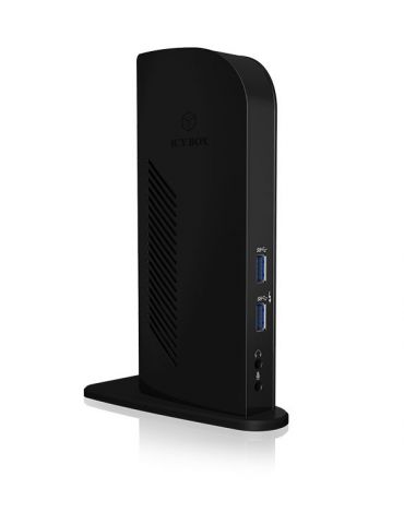 ICY BOX IB-DK2242AC Prin cablu USB 3.2 Gen 1 (3.1 Gen 1) Type-A Negru
