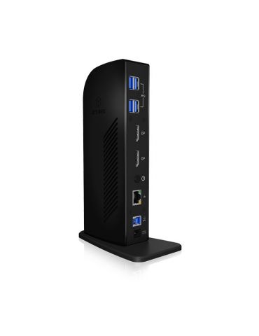 ICY BOX IB-DK2242AC Prin cablu USB 3.2 Gen 1 (3.1 Gen 1) Type-A Negru