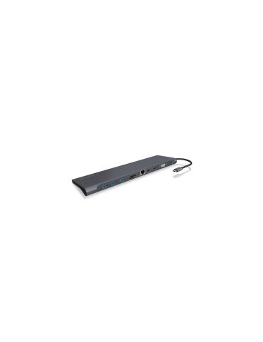 ICY BOX IB-DK2102-C Prin cablu USB 3.2 Gen 1 (3.1 Gen 1) Type-C Antracit, Negru - Tik.ro