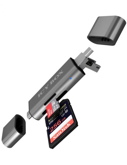 ICY BOX IB-CR200-C cititoare de carduri USB 2.0 Negru