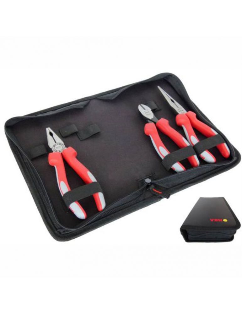 Set de 3 clesti vbw intr-un portofel din material