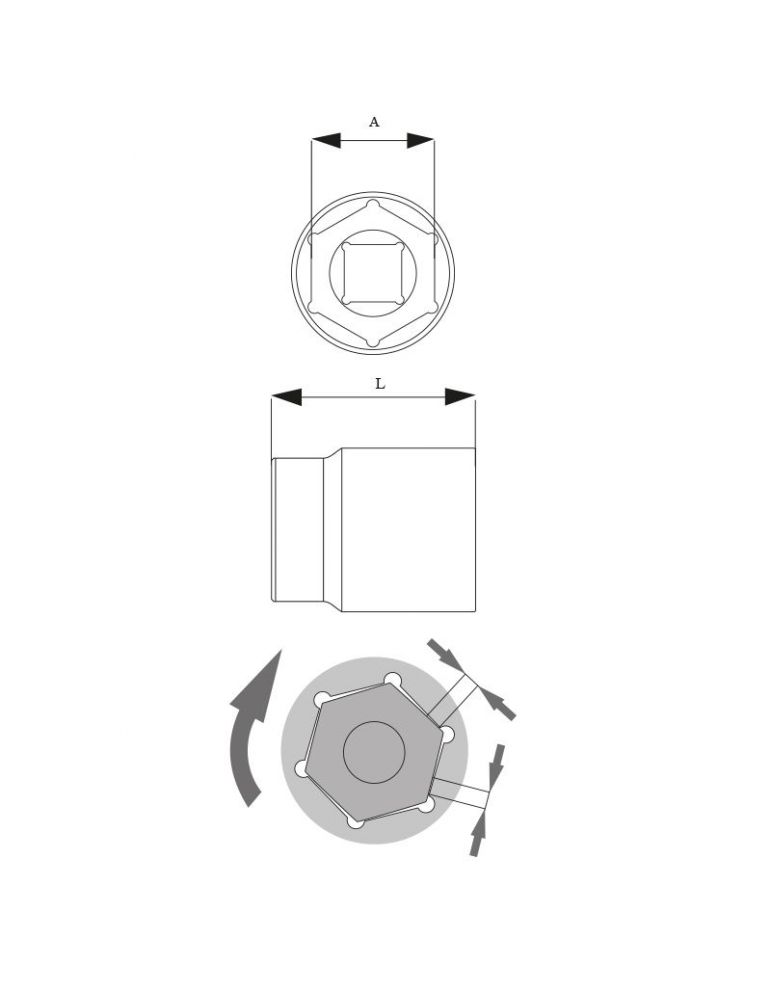 Cheie tubulara hexagonala 1/4 13mm