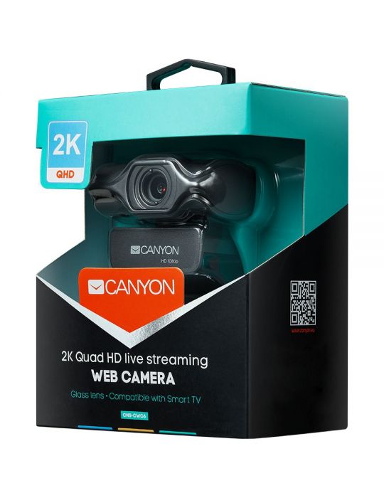 Canyon 2k ultra full hd 3.2mega webcam with usb2.0 connector Canyon - 1