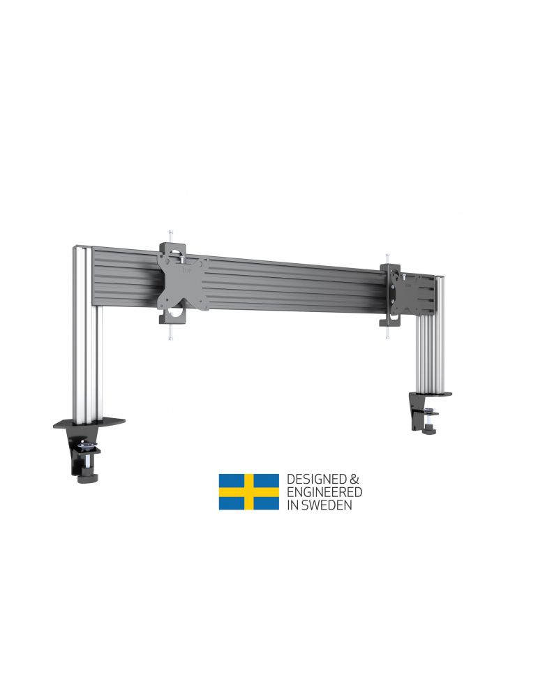 Suport lcd dublu multibrackets mb-5520 montare pe masa cu clema argintie