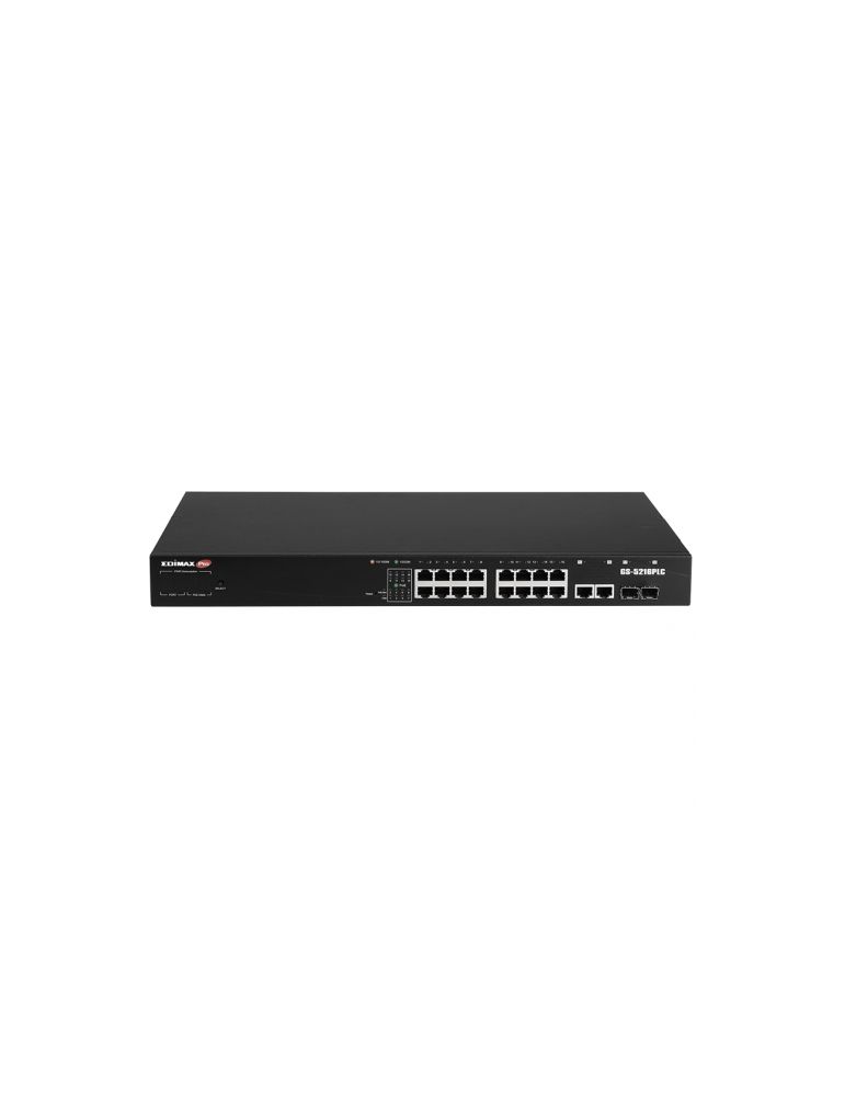 Switch Edimax GS-5216PLC, 16x RJ45, 2x RJ45/SFP uplink, 10/100/1000 Mbps, PoE
