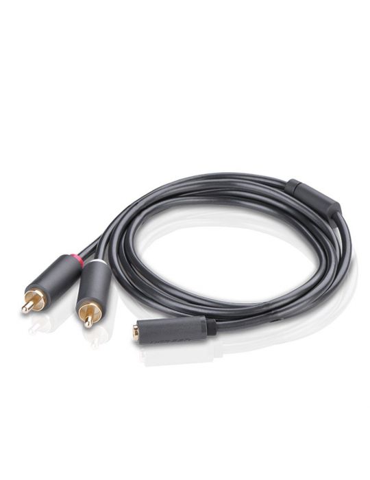 Ugreen 10561 cablu audio 0,2 m 3.5mm 2 x RCA Negru