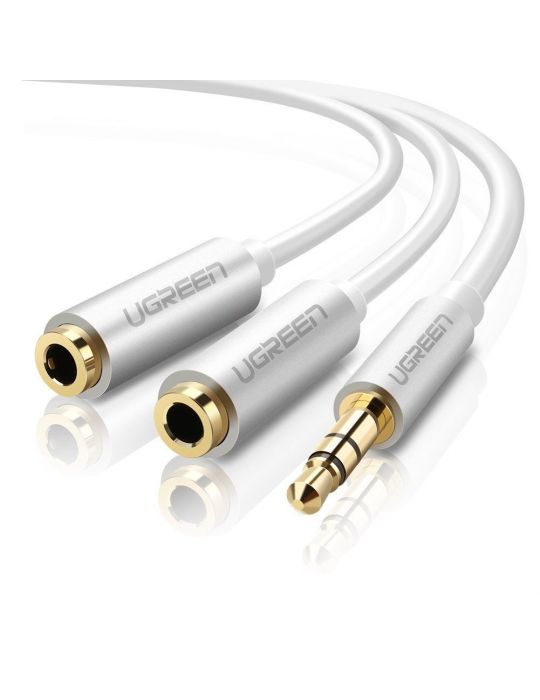 Ugreen 10780 cablu audio 0,2 m 3.5mm 2 x 3.5mm Alb