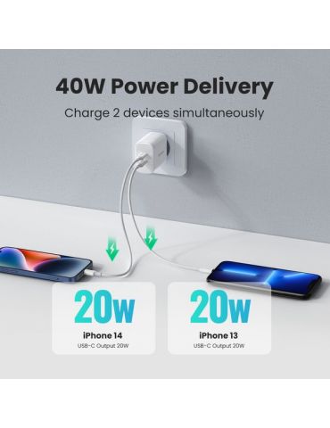 Ugreen 10343 încărcătoare pentru dispozitive mobile Alb De interior