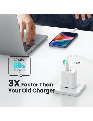 Ugreen 10343 încărcătoare pentru dispozitive mobile Alb De interior