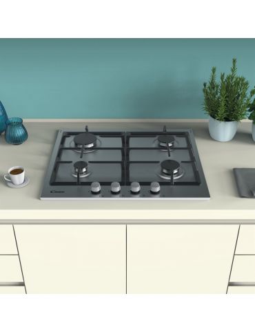 Candy Timeless CHG6BRX Din oţel inoxidabil Încorporat 60 cm Gaz 4 zonă(e)