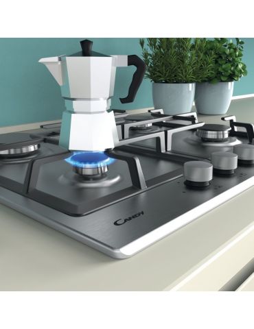 Candy Timeless CHG6BRX Din oţel inoxidabil Încorporat 60 cm Gaz 4 zonă(e)