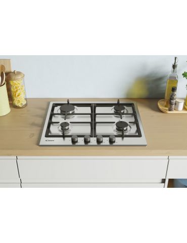 Candy Timeless CHG6BRX Din oţel inoxidabil Încorporat 60 cm Gaz 4 zonă(e)