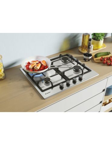 Candy Timeless CHG6BRX Din oţel inoxidabil Încorporat 60 cm Gaz 4 zonă(e)