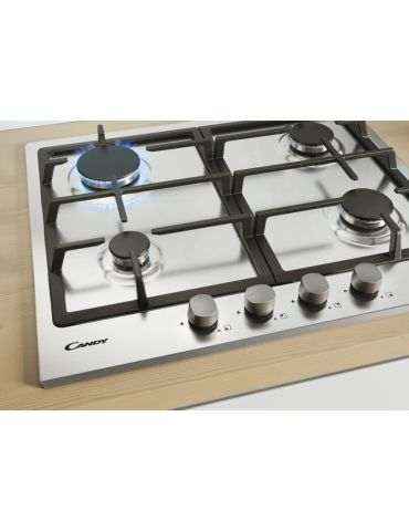 Candy Timeless CHG6BRX Din oţel inoxidabil Încorporat 60 cm Gaz 4 zonă(e)