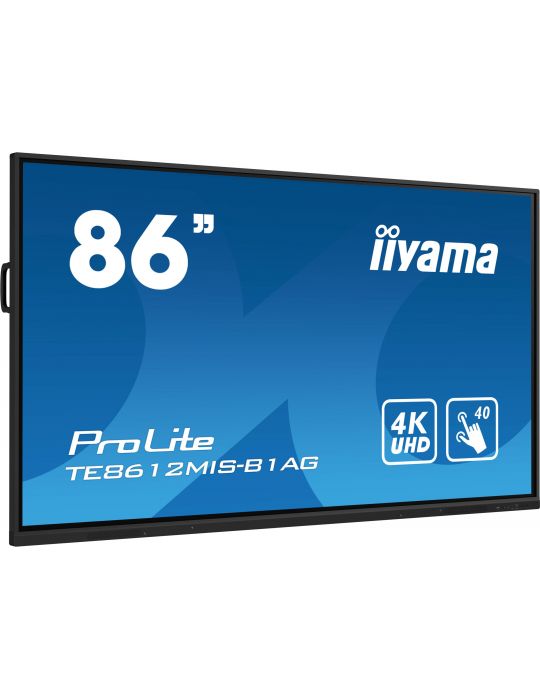 iiyama PROLITE Panou informare digital de perete 2,18 m (86") LED Wi-Fi 400 cd m² 4K Ultra HD Negru Ecran tactil Procesor