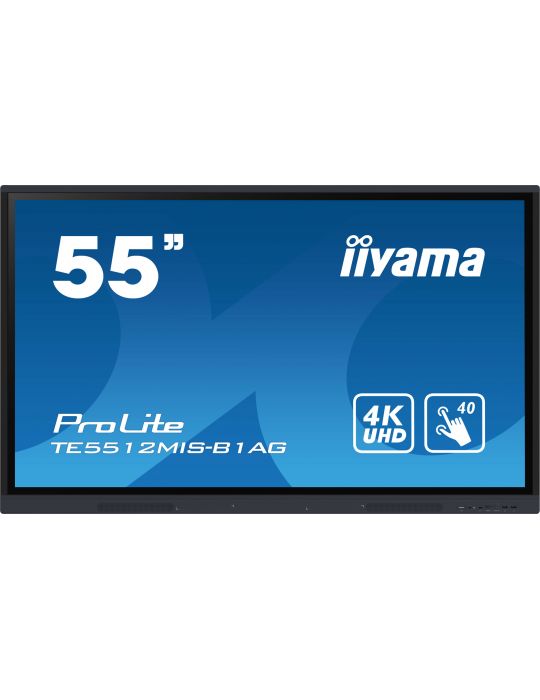 iiyama TE5512MIS-B1AG Afișaj Semne Panou informare digital de perete 139,7 cm (55") LED Wi-Fi 400 cd m² 4K Ultra HD Negru Ecran