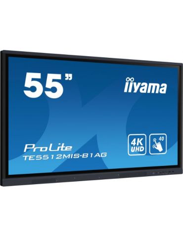 iiyama TE5512MIS-B1AG Afișaj Semne Panou informare digital de perete 139,7 cm (55") LED Wi-Fi 400 cd m² 4K Ultra HD Negru Ecran