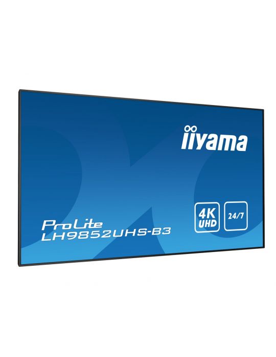 iiyama PROLITE Panou informare digital de perete 2,48 m (97.5") 500 cd m² 4K Ultra HD Negru Android 8.0 24 7