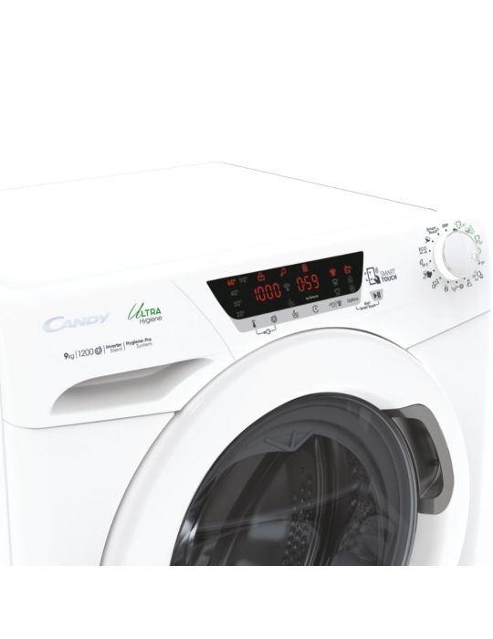 Candy Ultra Hygiene HE 129TXME 1-S mașini de spălat Încărcare frontală 9 kilograme 1200 RPM A Alb