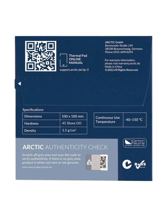 ARCTIC TP-3 Pad termic