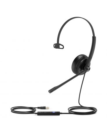 Yealink UH34 Mono Teams Căști Prin cablu Bandă de fixare pe cap Birou Call center USB Tip-A Negru - Tik.ro