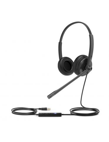 Yealink UH34 Dual Teams Căști Prin cablu Bandă de fixare pe cap Birou Call center USB Tip-A Negru - Tik.ro