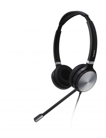 Yealink UH36 Dual Căști Prin cablu Bandă de fixare pe cap Birou Call center USB Tip-A Negru, Argint