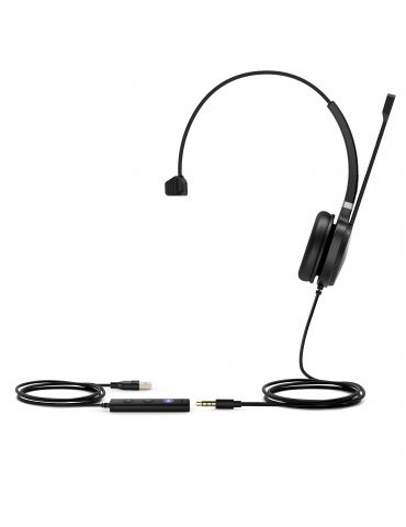 Yealink UH36 Mono Teams Căști Prin cablu Bandă de fixare pe cap Birou Call center USB Tip-A Negru, Argint