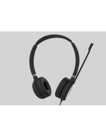 Yealink UH36 Dual Căști Prin cablu Bandă de fixare pe cap Birou Call center USB Tip-A Negru, Argint