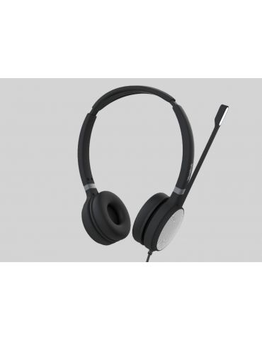 Yealink UH36 Dual Căști Prin cablu Bandă de fixare pe cap Birou Call center USB Tip-A Negru, Argint
