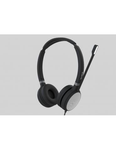 Yealink UH36 Dual Căști Prin cablu Bandă de fixare pe cap Birou Call center USB Tip-A Negru, Argint