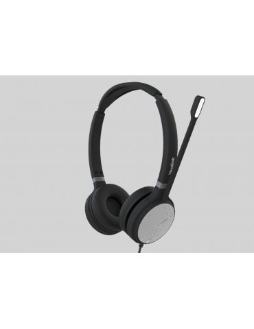 Yealink UH36 Dual Căști Prin cablu Bandă de fixare pe cap Birou Call center USB Tip-A Negru, Argint