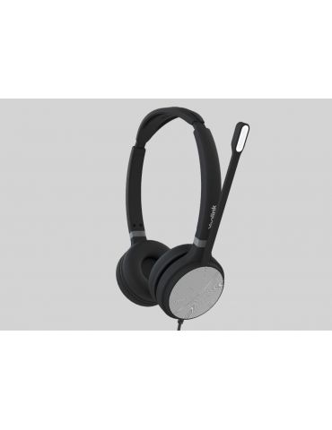 Yealink UH36 Dual Căști Prin cablu Bandă de fixare pe cap Birou Call center USB Tip-A Negru, Argint