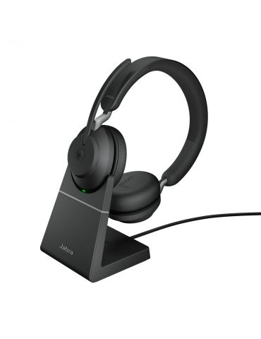 Jabra Evolve2 65, MS Stereo Căști Fără fir Bandă de fixare pe cap Birou Call center USB tip-C Bluetooth Negru - Tik.ro
