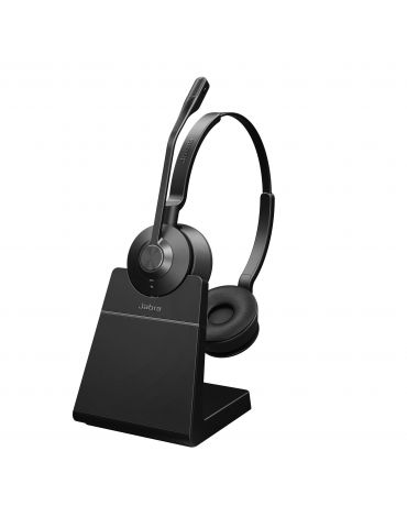 Jabra Engage 55 Căști Fără fir Bandă de fixare pe cap Birou Call center Bluetooth Stand de încărcare Negru