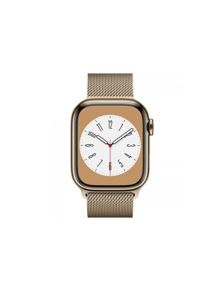 Smartwatch Apple Watch Series 8 Stainless Steel, 41mm, 4G, curea metal, Gold-Gold Milanese