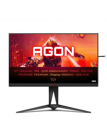AOC AG275QX EU monitoare LCD 68,6 cm (27") 2560 x 1440 Pixel Quad HD Negru, Roşu - Tik.ro