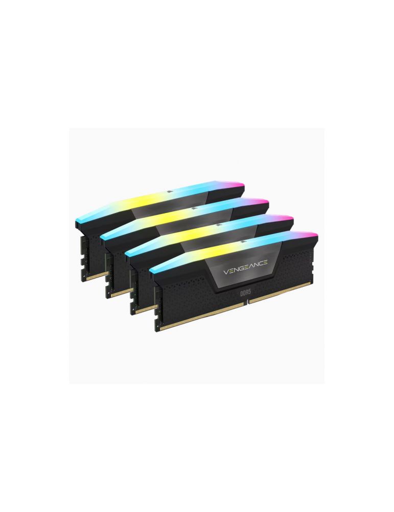 Kit memorie Corsair Vengeance RGB 64GB (4x 16GB), DDR5-6400MHz, CL32, Quad Channel