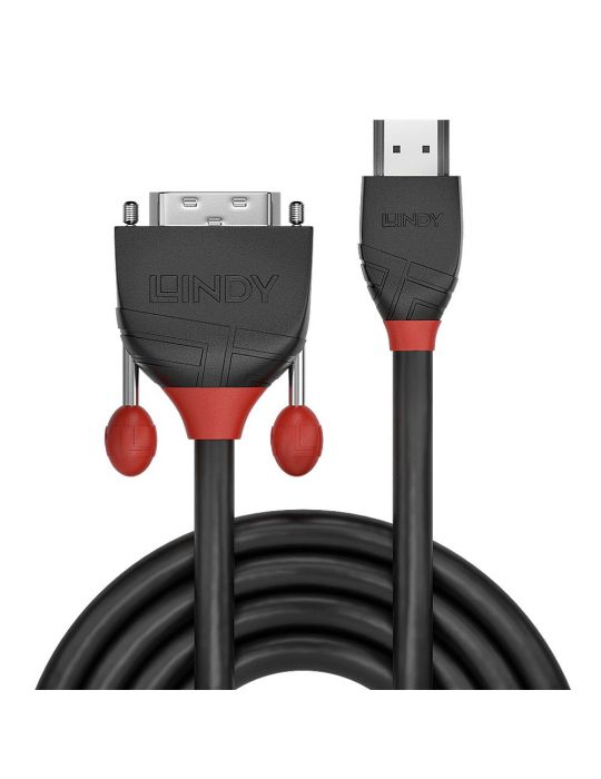 Lindy 36271 adaptor pentru cabluri video 1 m HDMI Tip A (Standard) DVI-D Negru