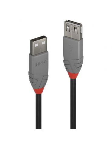 Lindy 36703 cabluri USB 2 m USB 2.0 USB A Negru, Gri - Tik.ro