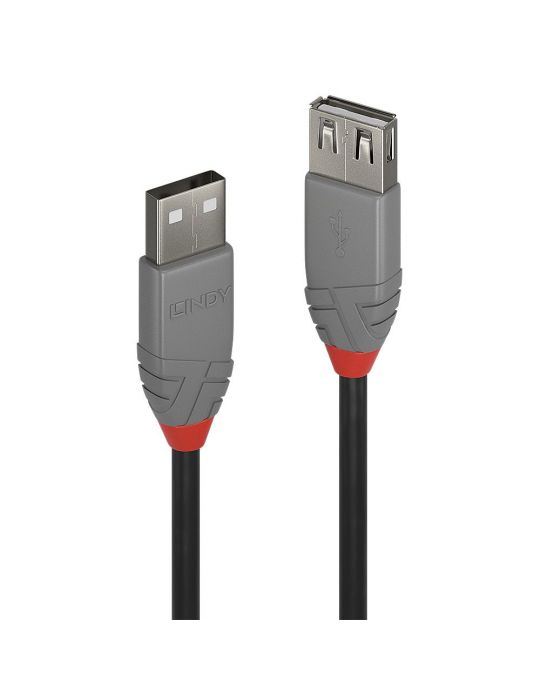 Lindy 36703 cabluri USB 2 m USB 2.0 USB A Negru, Gri